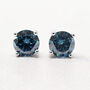 Sapphire Moissanite Crystal Sterling Silver Earrings, thumbnail 1 of 6