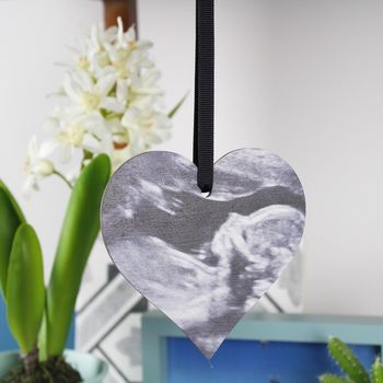 Baby Scan Photo Heart Decoration For Mums To Be, 9 of 9