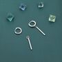 Sterling Silver Long Bars Huggie Hoop Earrings, thumbnail 6 of 12