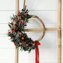 Winter Red Dried Flower Christmas Wreath, thumbnail 1 of 4