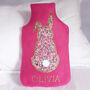 Liberty Rabbit Personalised Hot Water Bottle Cover, thumbnail 2 of 3