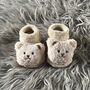 Cream Teddy Bear Baby Socks, thumbnail 1 of 8