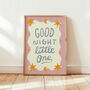 Good Night Little One Print, Good Night Nursery Print Pink, thumbnail 1 of 12