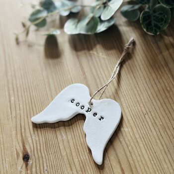 Personalised Memorial Keepsake, Sympathy Gift, Angel Wings Gift, 2 of 3