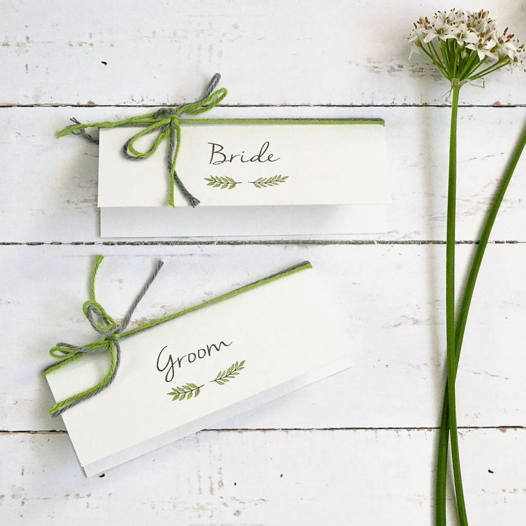 personalised wild floral place setting cards by littlebird weddings