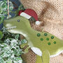 Tin Trex Dinosaur Christmas Tree Decoration, thumbnail 2 of 6