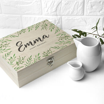 Personalised Wooden Positivi Tea Tea Storage Box, 5 of 6