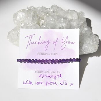 Thinking Of You Sending Love Dainty Crystal Gemstone Bracelet Gift, 2 of 7