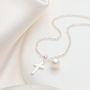 Girl's Sterling First Communion Cross Necklace, thumbnail 2 of 7