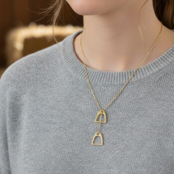 Personalised Stirrup Necklace, Silver Or Gold, 2 of 11