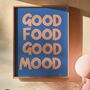 Good Food Good Mood Blue Print | Kitchen Wall Art, thumbnail 1 of 3