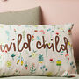 Children's Floral Wild Child Name Cushion, thumbnail 3 of 3