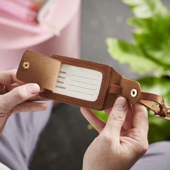 Personalised Luxe Leather Luggage Tag, 2 of 12