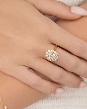 Two.Five Ct Oval Moissanite Halo Engagement Ring, 6 of 9