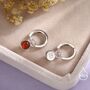 Sterling Silver Dangling Red Onyx Hoop Earrings, thumbnail 6 of 12