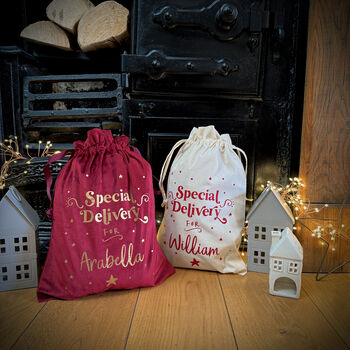 Personalised Special Delivery Christmas Eve Sack, 2 of 7