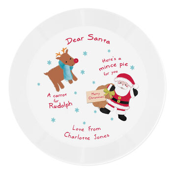 Personalised Santa And Rudolph Christmas Eve Treats Plate, 3 of 3