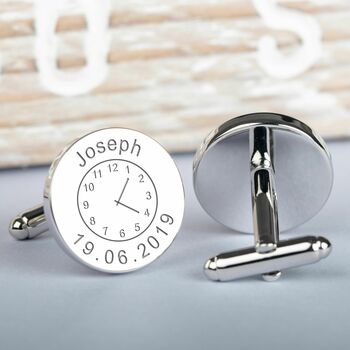 Personalised Any Message And Time Cufflinks, 2 of 3