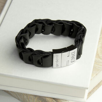 Personalised Men's Intrepid Leather Bracelet, 3 of 5