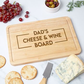 Personalised Cheese And Wine Board For Dad, 2 of 3