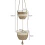 Two Tier Seagrass Basket Hanging Planters Indoor, thumbnail 2 of 4