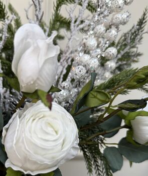 Faux Festive Sparkle Rose Bunch, 2 of 4