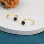 Genuine Black Onyx Huggie Hoop Earrings, thumbnail 9 of 11
