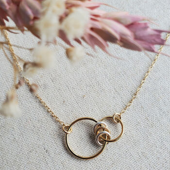 Gold Filled Interlocking Circle Family Connection Necklace, 5 of 9