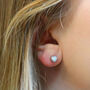 Sterling Silver Opal Heart Stud Earrings, thumbnail 1 of 4