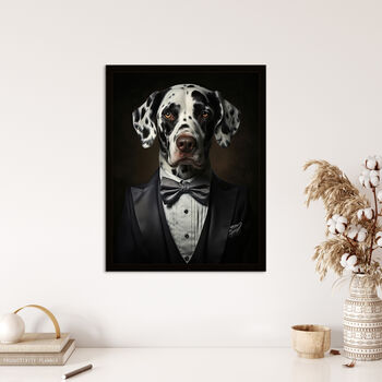 Dalmation Dinner Jacket Portrait Dog Wall Art Print, 4 of 6