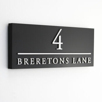 Personalised House Sign With Parallel Line, 2 of 7