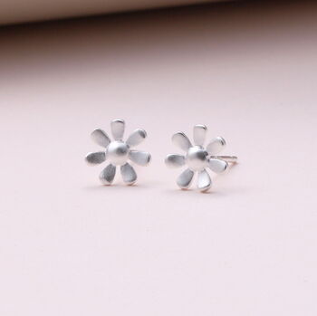 Sterling Silver Little Flower Earrings, 3 of 3