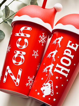 Personalised Santa Hat Cold Cups, 4 of 5