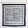 Indigo Blue And White Floral Indian Block Printed Cotton Bed Quilt, thumbnail 4 of 9