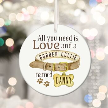 Personalised Dog Lover Breed And Name Keepsake Ornament, 2 of 3