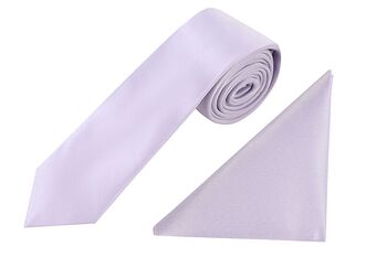 Mens Luxury Plain Pastel Lilac Tie Gift Box Set, 4 of 4