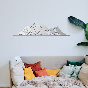 Minimalist Mountain Range Art: Wooden Geometric Decor, 8 of 9