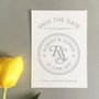 Monogram Wedding Save The Date Card, thumbnail 1 of 6