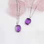 Genuine Amethyst Crystal Oval Necklace, thumbnail 7 of 12