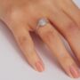 White Gold Natural Diamond Vintage Halo Ring, thumbnail 2 of 7