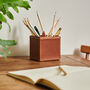 Personalised Leather Pen Pot Desk Accessory, thumbnail 2 of 2