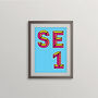 Se1 London Postcode Neon Typography Print, thumbnail 1 of 4