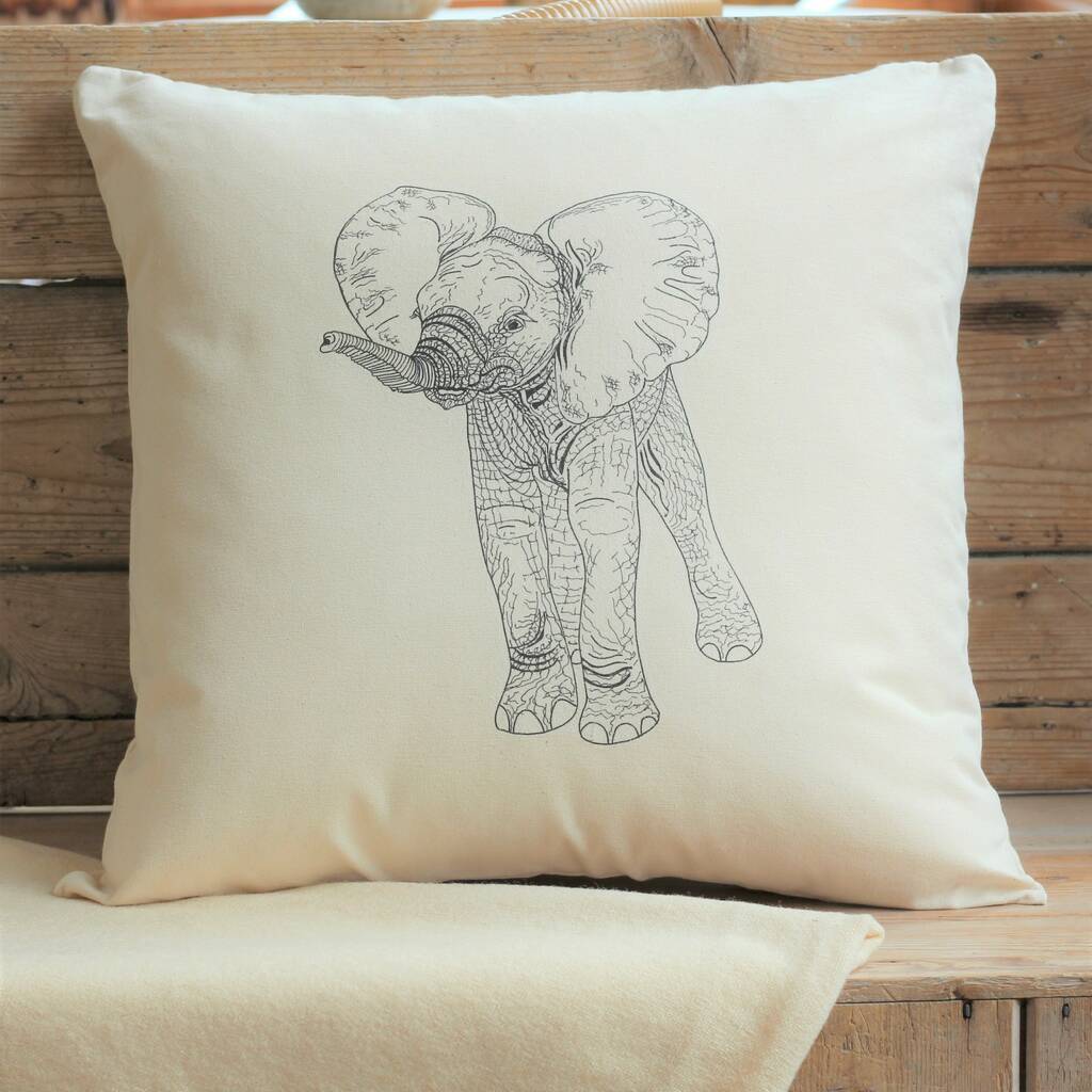 elephant print cushion cover by bird | notonthehighstreet.com