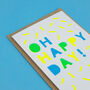 Oh Happy Day! Handmade Card Neon Yellow/Green/Blue, thumbnail 2 of 7