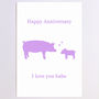 Personalised Babe Piglet Anniversary Card, thumbnail 4 of 7