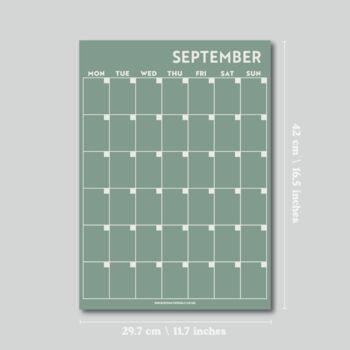 Large Monthly Undated A3 Wall Planner | 12 Pages | Surf, 10 of 10