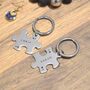 Personalised Two Piece Puzzle Keyring King Queen Design, thumbnail 2 of 4