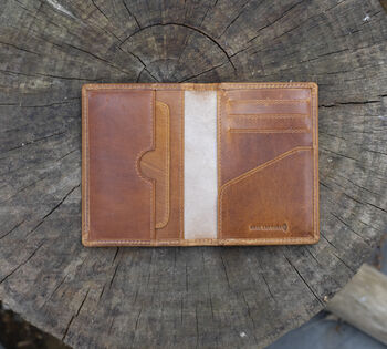 Woodland Range Small Bifold Tan Leather Wallet Rfid Safe, 2 of 7