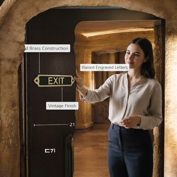 Personalised Black And Brass Door Nameplate Sign, 6 of 6