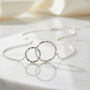 Unbiological Sister Necklace With Sterling Silver Hammered Rings: Two Interlocking Circles, thumbnail 3 of 3